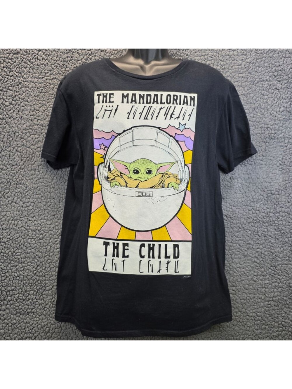 Star Wars Mandalorian The Child Graphic T-Shirt L Black Hypebeast Streetwear